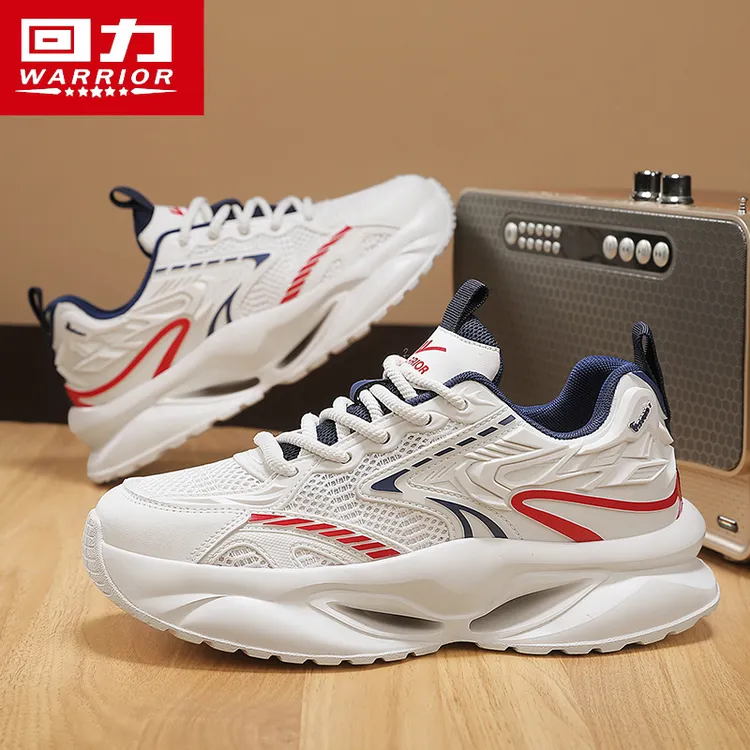回力男鞋2025春季新款青少年跑步运动鞋透气网面厚底增高老爹潮鞋