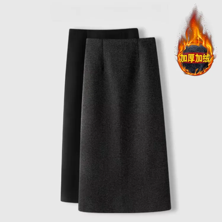 【咩咩绒】小香风赫本风软毛呢包臀裙收腰开叉减龄秋冬款厚2969