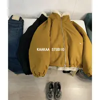 REKAYYAT“可颂”冬日氛围感显瘦洋气通勤百搭立领拉链毛毛外套