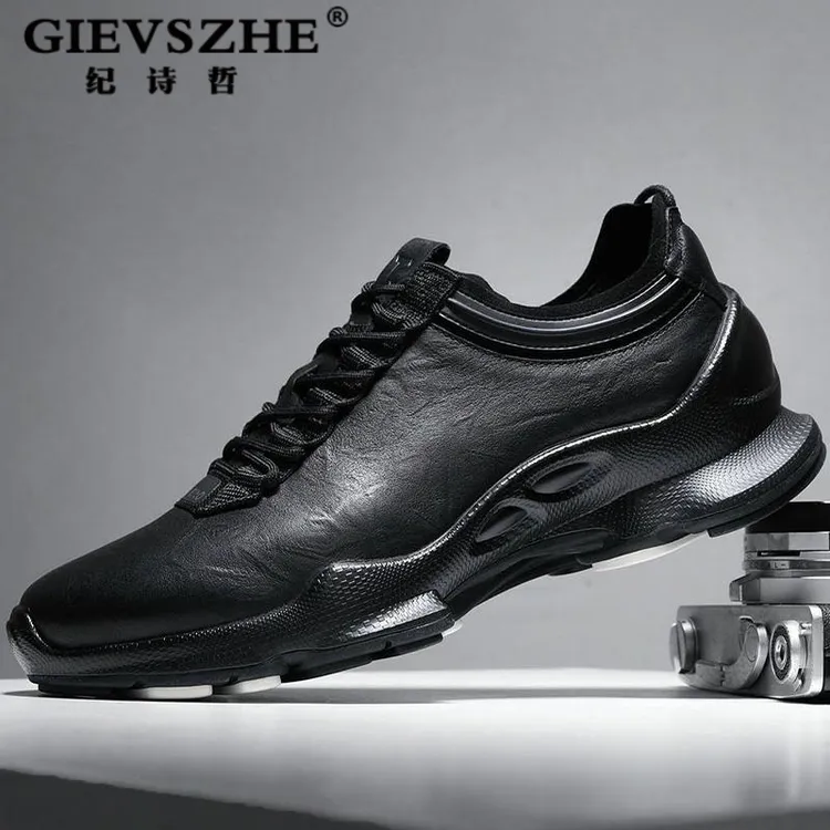 纪诗哲男鞋全牛皮运动鞋秋冬款新款软底轻便户缓震复古厚底运动鞋