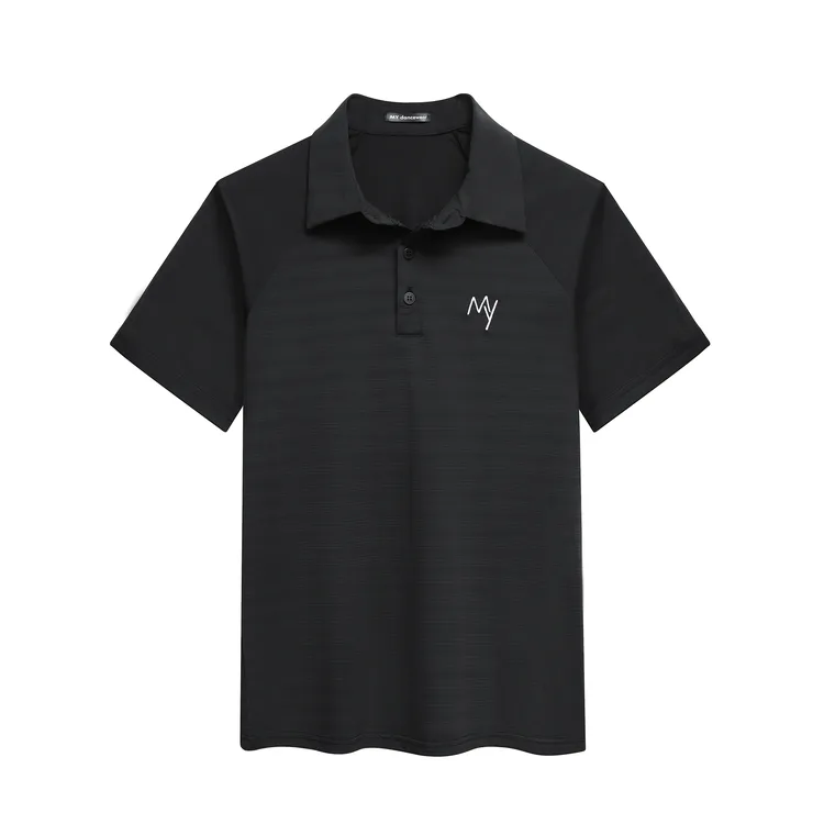男士摩登舞POLO领短袖MY003黑色3.0夏季吸汗透气专业建议拍大一码
