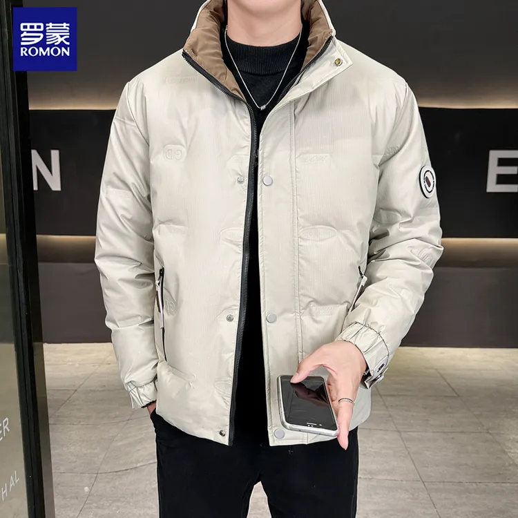 罗蒙休闲立领羽绒服外套秋冬季2025新款保暖时尚舒适时尚外套男
