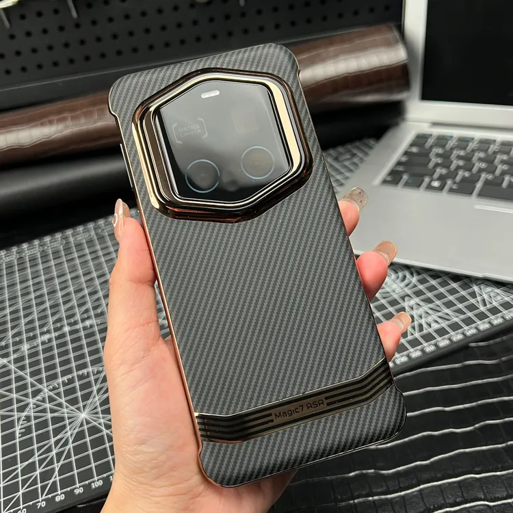 莎浩适用于荣耀Magic7RSR手机壳新款凯夫拉素皮高档商务无边框壳