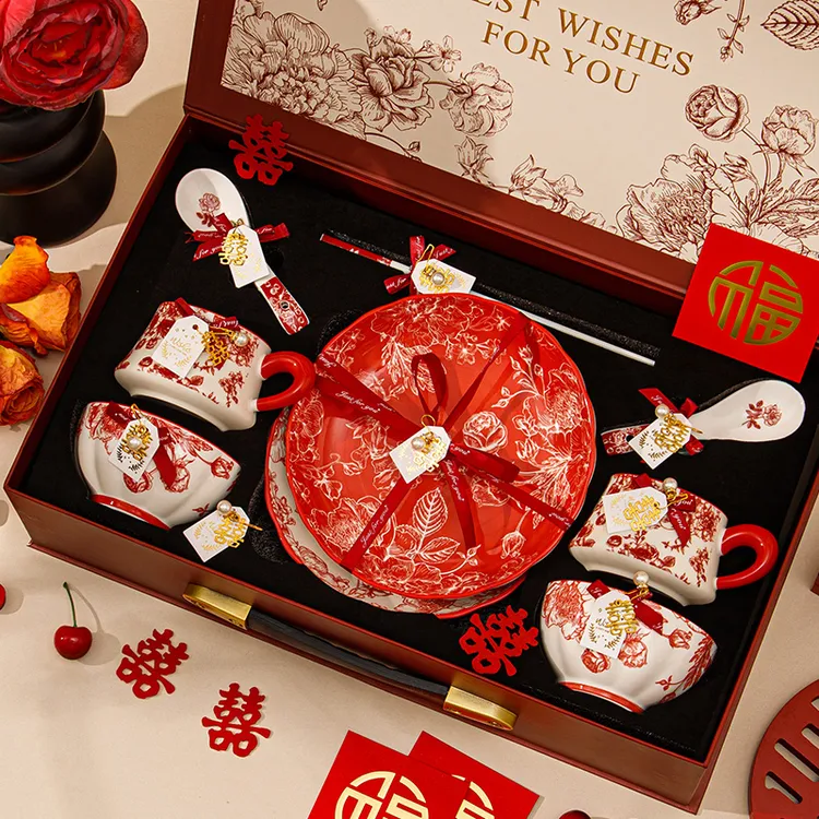 新婚礼物新娘餐具套装碗筷礼盒实用订婚结婚送新人礼物闺蜜礼品