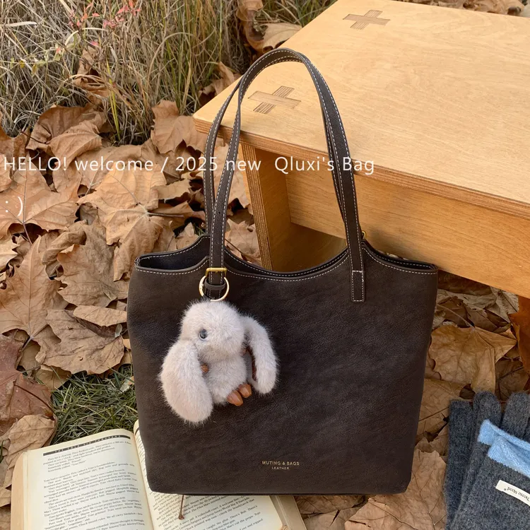 【QIANLUXI/千璐禧】 简约复古大容量通勤托特包时尚洋气百搭单肩包