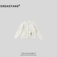 ERDAOYANG "羊毛党" 秋冬定制羊毛刺绣手工编织开衫毛衣ZZH029