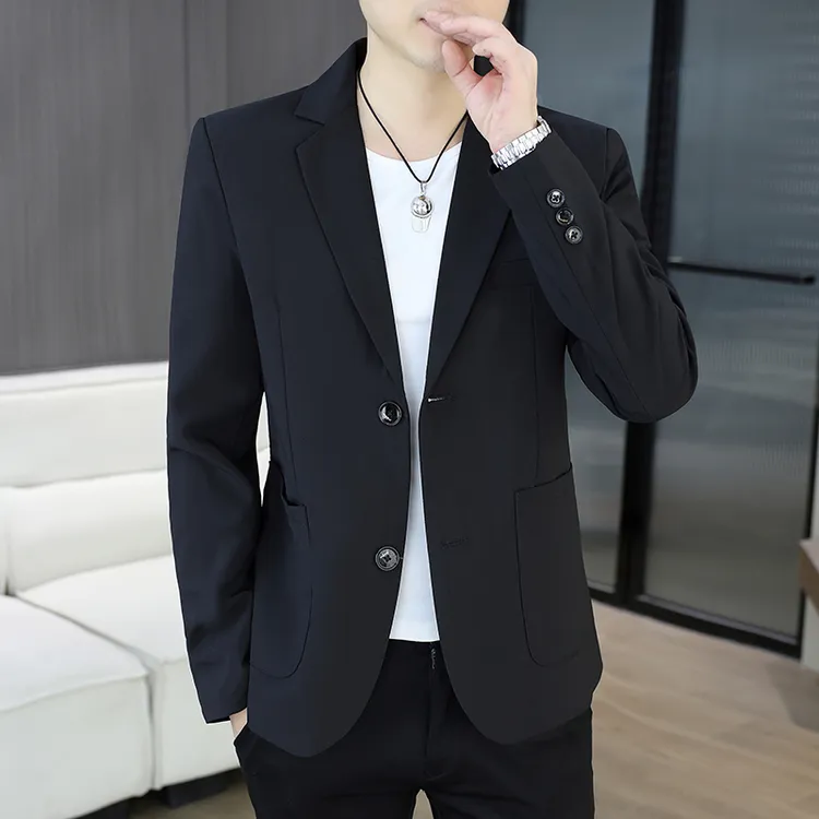 两粒扣小西装外套男款韩版潮流修身西服秋季新款男士商务西装外套
