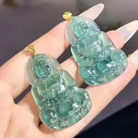 【YL】18k金翡翠观音吊坠（多样性发其一）