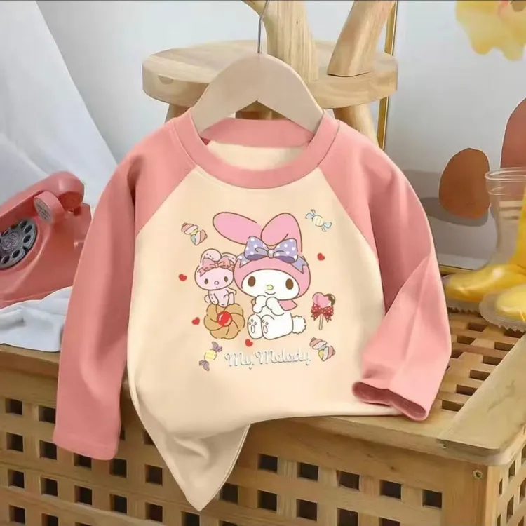 儿童双面德绒打底衫2025季洋气中大童插肩撞色保暖加绒圆领上衣潮