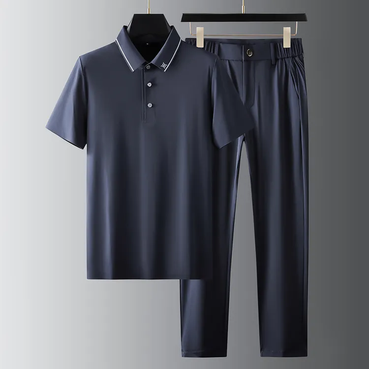 JOZDICE/纪治迪哲运动服套装男夏季抗皱速干冰丝亲肤干爽休闲套装