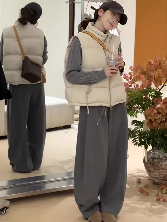 羽绒马夹女短款背心秋冬2025新款叠穿洋气宽松小个子坎肩外穿马夹