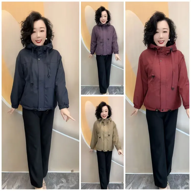 8817新款妈妈装中老年女装时尚洋气加绒保暖宽松大码厚外套衣长65