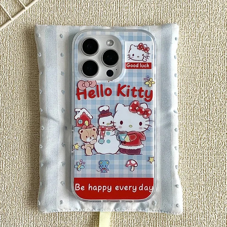 雅天立冬日雪人凯蒂适用iPhone16苹果15软手机壳华为vivo小米oppo