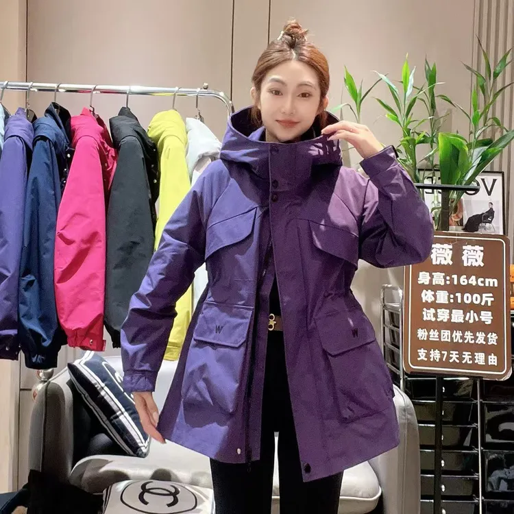 新款秋季连帽中长款（单衬）宽松百搭休闲风衣外套773