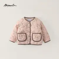 MOMOCO冬季女童时尚洋气绣花夹棉保暖棉服外套77830107033