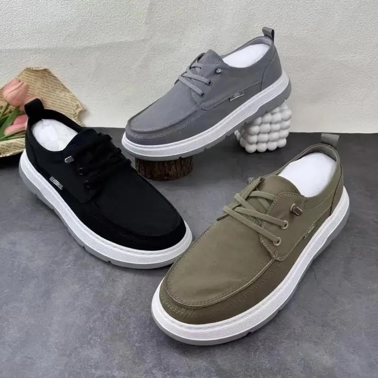 2025夏季新款男士布鞋时尚系带薄款透气舒适休闲鞋超软底潮流布鞋