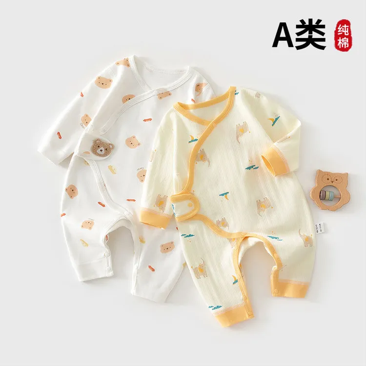 春秋款蝴蝶衣A类连体衣长袖宝宝女宝幼儿哈衣长爬新生婴春秋休闲