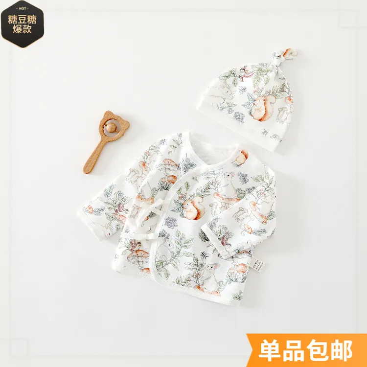 新生儿纯半背衣幼儿和尚服女宝宝宝开衫保暖内衣产房儿童秋衣半身