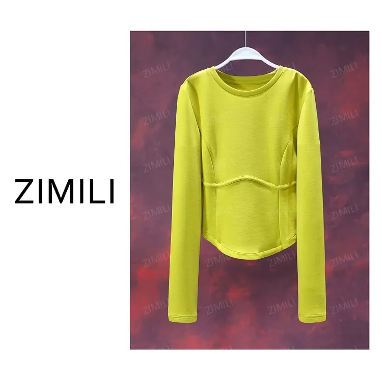 【亮哥欧货女装】冬季热感天丝《叶落》秋黄高弹显瘦打底上衣5030-A8