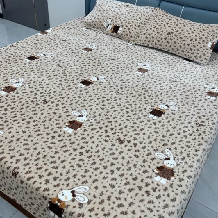 福利款加绒加厚牛奶绒床盖软糯亲肤不跑床可机洗