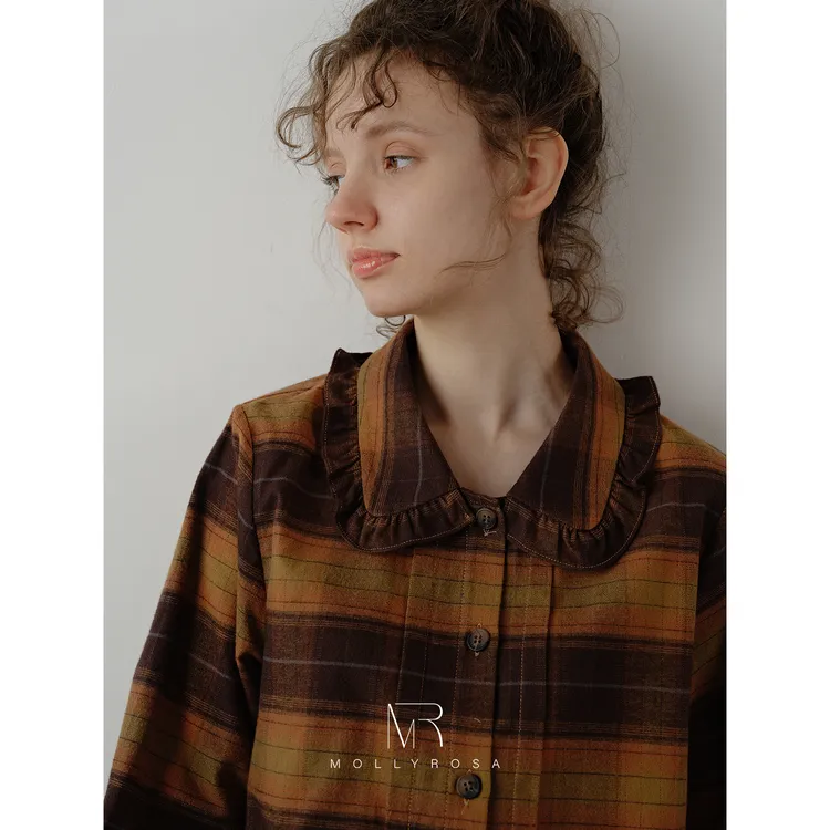 MOLLYROSA布朗尼咖格·282g重磅纯棉加厚秋冬磨毛家居服套装睡衣