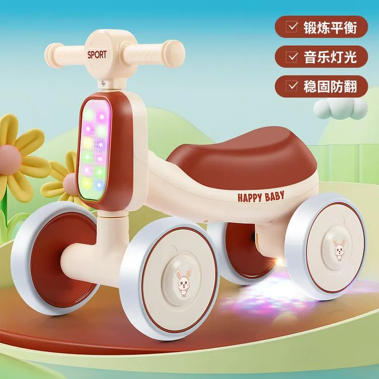 西藏包邮新疆包邮儿童滑行车音乐灯光1-3岁宝宝平衡车四轮静音防