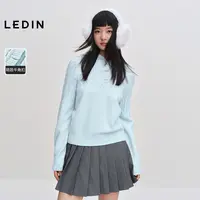 乐町连帽半开襟牛角扣毛衣针织衫2517