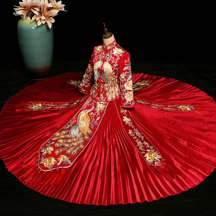 大码孕妇秀禾服新娘2025款中式婚纱礼服结婚服古代绣禾敬酒服