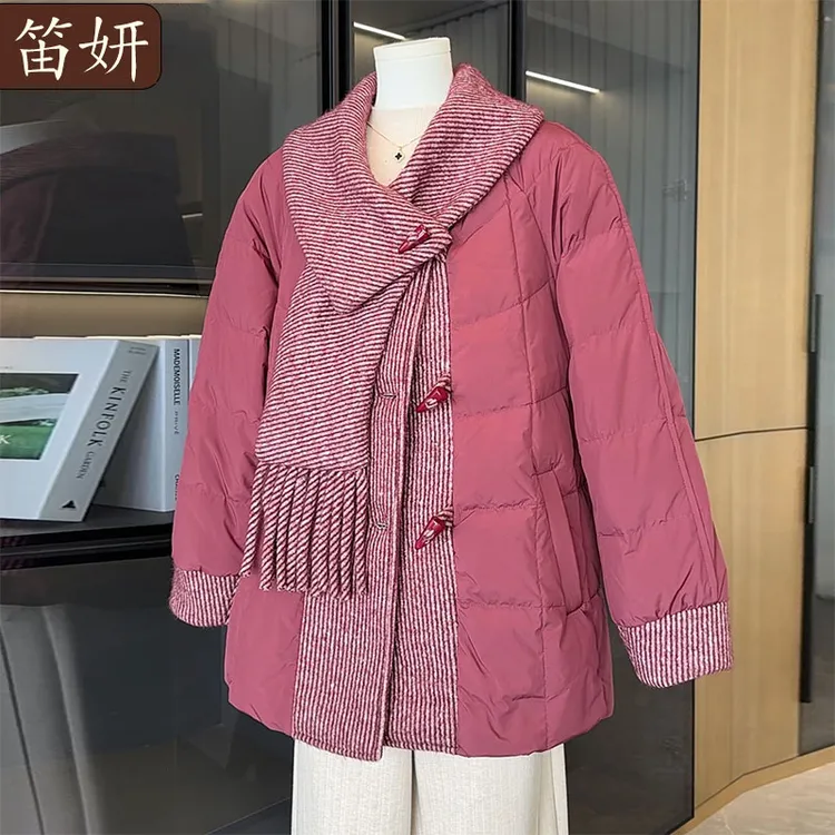 时尚洋气妈妈羽绒服中长款冬装外套2025新款中老年女装贵夫人棉袄