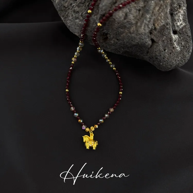 钛钢项链  HUIKENA【马上有钱】原创复古手工简约时尚新年项链NA131