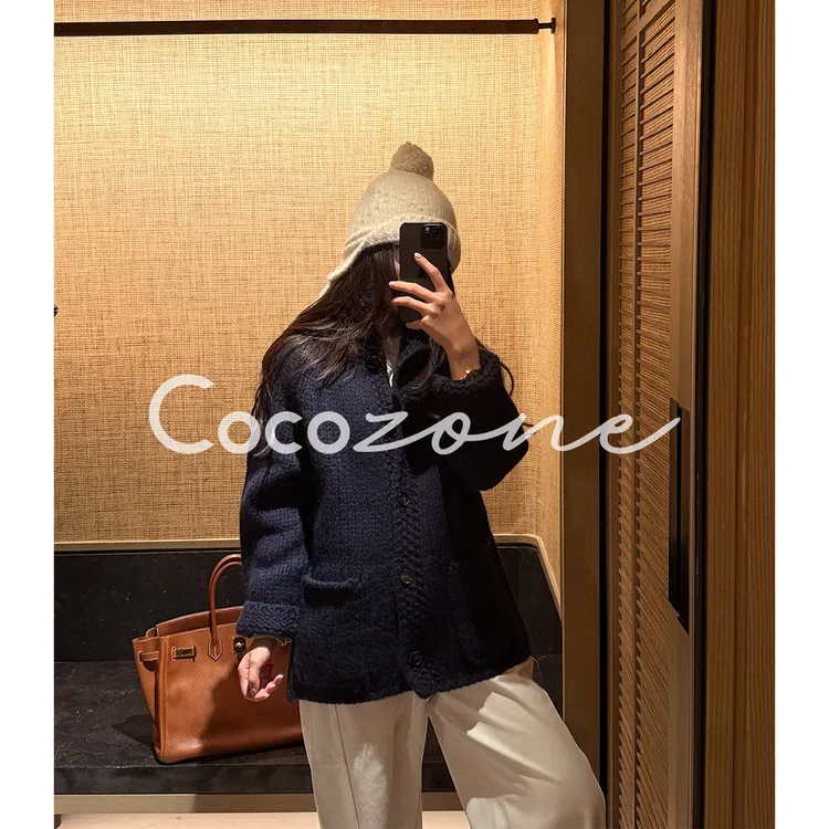 COCO ZONE 刘 一一 【100羊毛】立领单排扣羊毛衫 CD2A2691