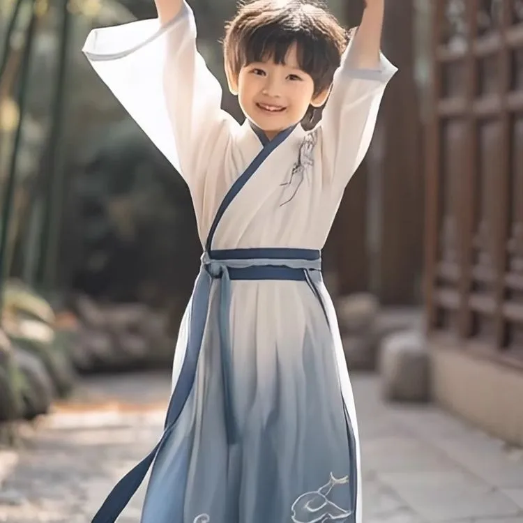 中国风古装少爷服儿童帅气公子服古风唐装春秋演出服