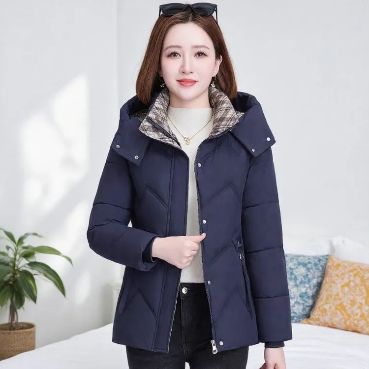 修身显瘦棉服女士冬季妈妈装时尚棉衣大码加厚外套中年小个子棉袄