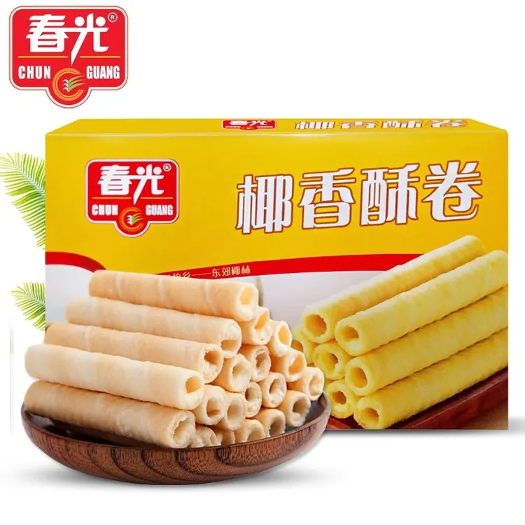 春光椰香酥卷150g盒装海南特产 春光食品休闲零食椰子味蛋卷脆卷