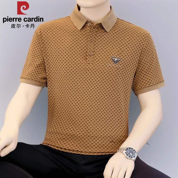 皮尔卡丹夏季高档冰丝透气薄款百搭polo衫男士休闲商务T恤短袖