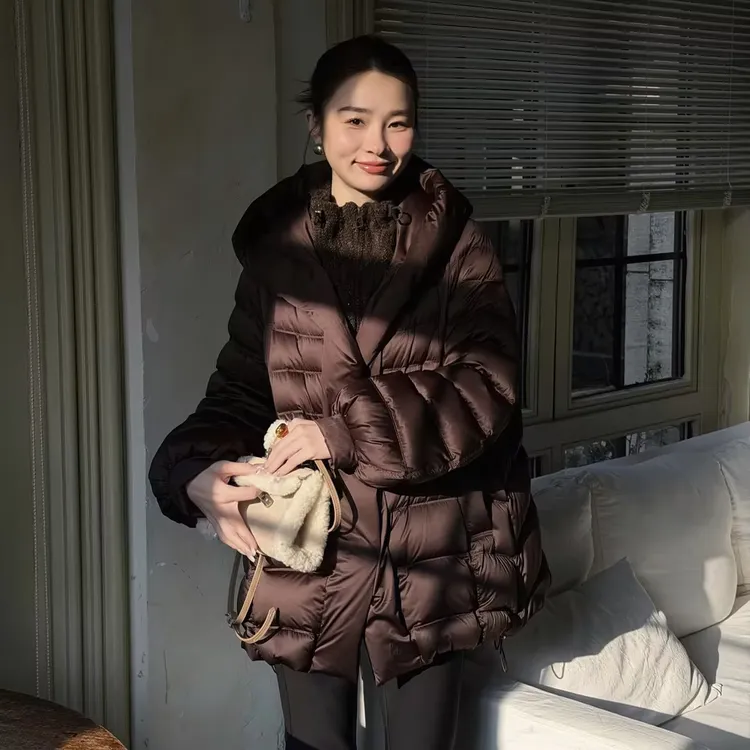 HELA AOMI “松露暖绒”90白鹅绒羊毛假两件短款羽绒CY5DC64457