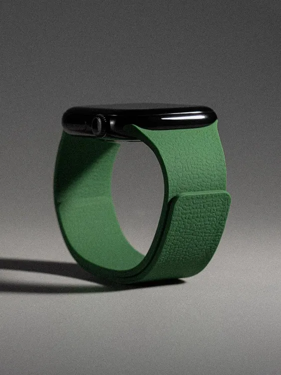 适用苹果S10手表磁吸荔枝纹表带applewatch9硅胶S8新款Ultra腕带