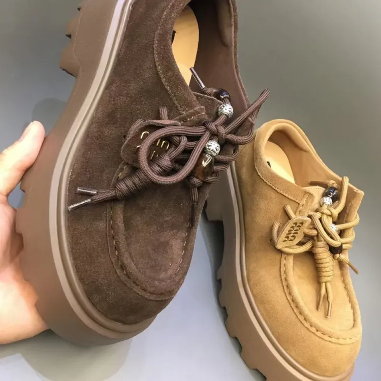 古典卡卡秋冬舒服厚底英伦休闲鞋