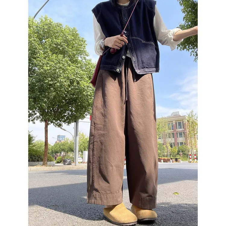 怒推！版型巨显瘦！九分弯刀休闲阔腿裤女秋季宽松显瘦气球工装裤子