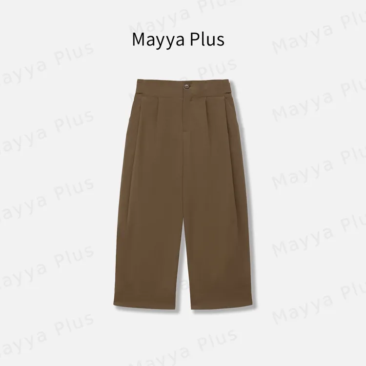 【伯爵茶】Mayya Plus麦芽定制秋季慵懒风百搭九分休闲裤子32536551
