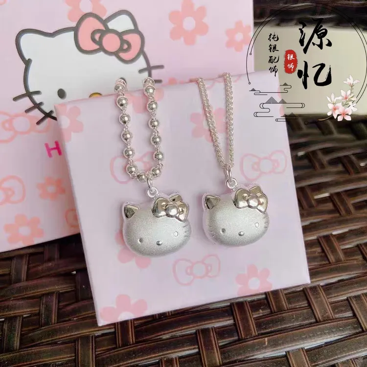 坠链均足银  足银999HelloKitty凯蒂猫吊坠 百搭可爱精美