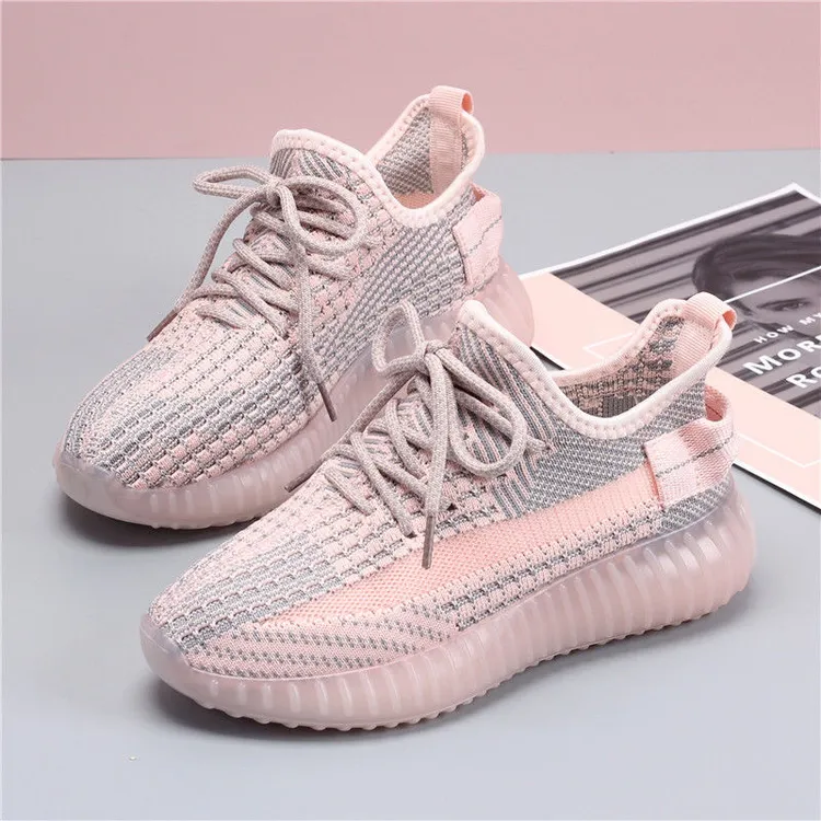 2025夏季新款透气椰子飞织运动鞋女百搭学生轻便跑步老爹鞋ins潮