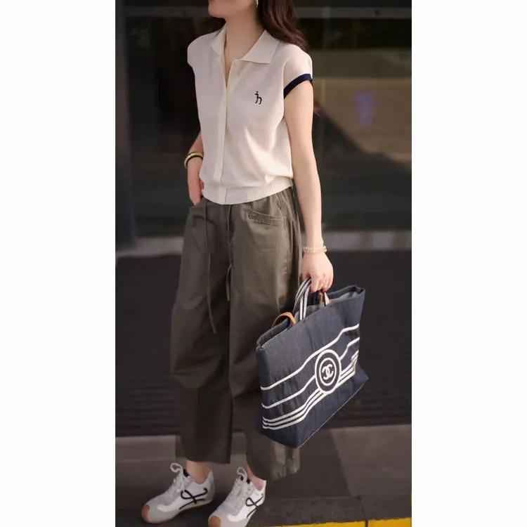【现货】今年流行夏季时尚穿搭2025新款韩系百搭短袖上衣休闲裤套装