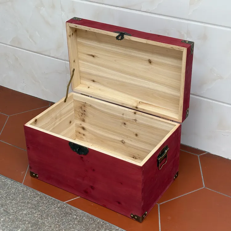 【定制链接】复古带锁杉木木箱长方形实木箱子储物箱定做尺寸木盒