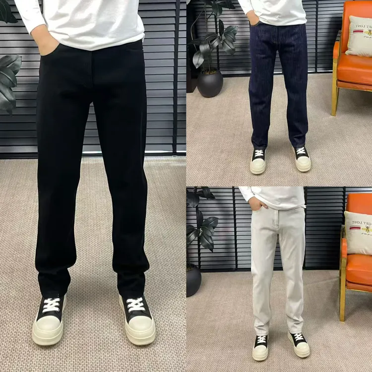 （四面弹牛仔裤）BV-秋冬直筒来赛尔高弹加厚牛仔裤潮男