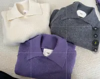 冬季新款韩版宽松通勤休闲减龄显瘦百搭翻领套头毛衣