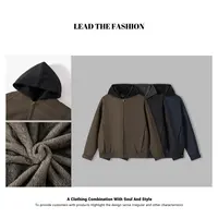 男款假两件棉服外套男士冬季新款毛绒宽松帅气青年加厚保暖夹克