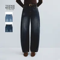 TeenieWeenie小熊女装牛仔裤2025时尚百搭刺绣香蕉裤TTTJ254VW1K