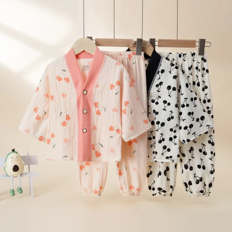 儿童春夏家居服套装透气调服宽松宝宝睡衣薄款女童儿童睡衣