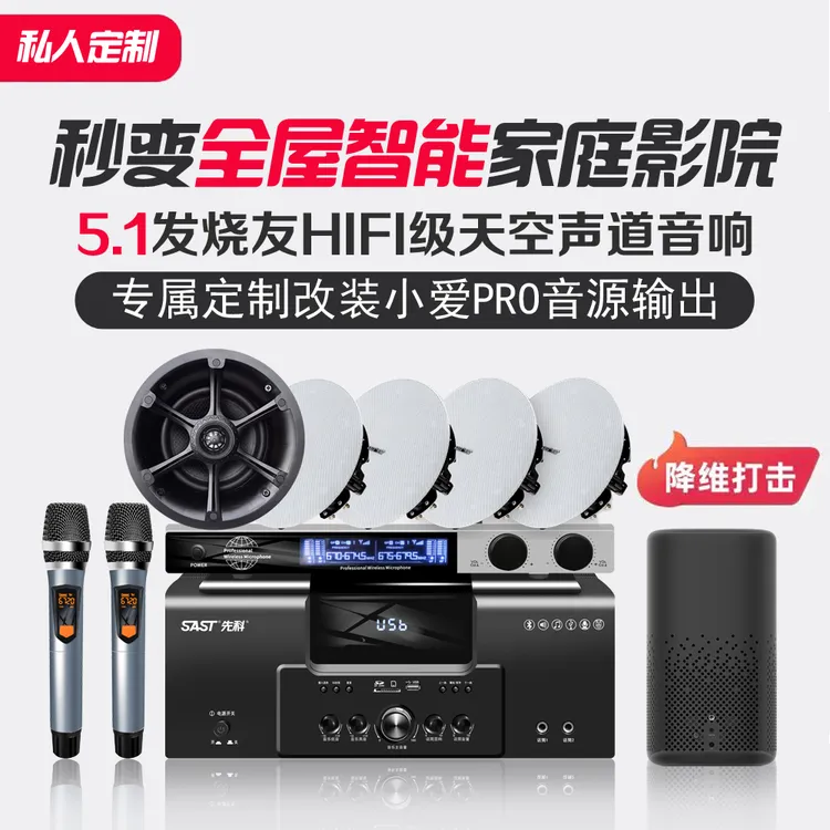 智能k歌蓝牙吸顶音响音箱高音质排第一名直播卖货低音炮超大音量
